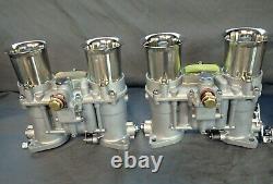 Ensemble de 4 carburateurs Weber 48 IDA premier design avec numéros de série précoces, AFFAIRE RÉELLE