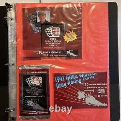 Ensemble de cartes 1991 Pro Set NHRA Winston Drag Racing de 130 cartes avec 2 cartes autographes de John Force