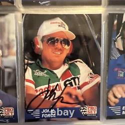 Ensemble de cartes 1991 Pro Set NHRA Winston Drag Racing de 130 cartes avec 2 cartes autographes de John Force