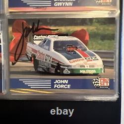 Ensemble de cartes 1991 Pro Set NHRA Winston Drag Racing de 130 cartes avec 2 cartes autographes de John Force