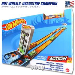 Ensemble de champion de course Drag Trip Hot Wheels de Mattel avec jouet de course mini voiture