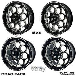 Ensemble de jantes de course Vms Racing Modulo Drag Pack R 17x10 F 18x5 pour Chevy Ss 14-19