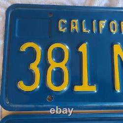 Ensemble rare de plaques bleues et jaunes de Californie 1970-1980 381 MTV Chevy JDM Datsun Mopar