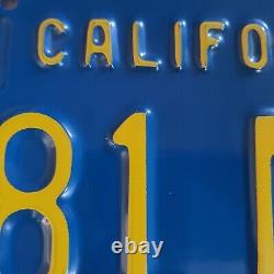 Ensemble rare de plaques bleues et jaunes de Californie 1970-1980 381 MTV Chevy JDM Datsun Mopar