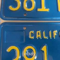 Ensemble rare de plaques bleues et jaunes de Californie 1970-1980 381 MTV Chevy JDM Datsun Mopar