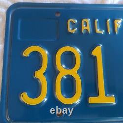 Ensemble rare de plaques bleues et jaunes de Californie 1970-1980 381 MTV Chevy JDM Datsun Mopar