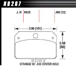 Étrange DR-97 Ensemble de plaquettes de frein pour course de dragster à 4 pistons, lot de 4 nouvelles.