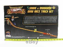 Hot Wheels Serpent & Mongoose Drag Race Set Piste Strip Orange Et 164 Échelle