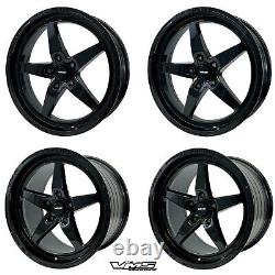 Jantes de Drag Vms Racing V-star R 17x10 30 Et / F 18x5 -30 5x115 Bk pour Dodge