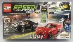 LEGO Speed Champions 75874 Course de Drag Chevrolet Camaro Boîte scellée en usine endommagée.