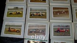 Lot de photos signées de courses de stock-car vintage 1970 NASCAR Michigan autographiées