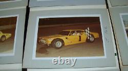 Lot de photos signées de courses de stock-car vintage 1970 NASCAR Michigan autographiées