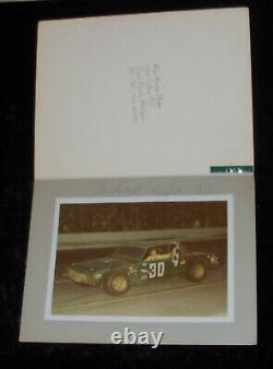 Lot de photos signées de courses de stock-car vintage 1970 NASCAR Michigan autographiées