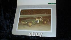 Lot de photos signées de courses de stock-car vintage 1970 NASCAR Michigan autographiées