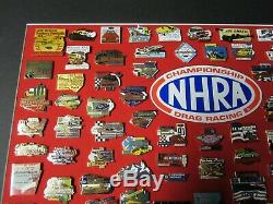 Nhra 1986-2001 National Events Drag Racing Championship Personnalisé Encadré Pin Set