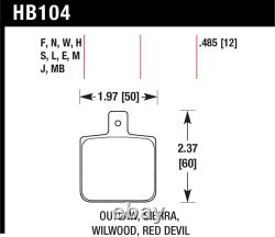 Plaquettes de frein Hawk Performance HB104J. 485 Composition DR-97 Ensemble de 4 pour course de dragster