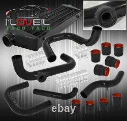 Pour 92-95 CIVIC Fmic Intercooler + Turbo Piping Kit + Black Coupler Tbolt Clamps