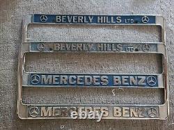 Rare 1980 Beverly Hills Ltd. Mercedes Benz So Cal. Ensemble De Cadres De Plaques De Licence