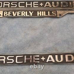 Rare Beverly Hills Porsche Audi Calif Concessionnaire De Plaque D'immatriculation Set De Cadre 911 912 928