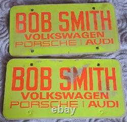 Rare Bob Smith Volkswagen Porsche Audi Hollywood Calif. Ensemble D'inserts De Plaque De Licence