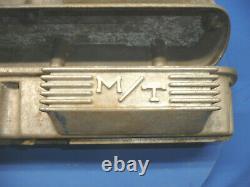 Revêtement De Valve En Aluminium M/t Vintage Des Années 1960 Avec Rare M/t Finned Breathers Ford 289