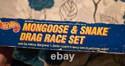 Set de course de dragster Mongoose & Snake Hot Wheels vintage 1993 #00385 édition limitée