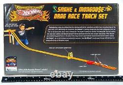 Super Rare 2009 Hot Wheels Snake - Mongoose Drag Race Track Set Nib Sealed
