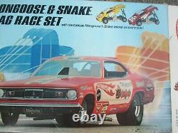 Vintage Hot Wheels The Snake Mongoose Drag Racing Set 1969