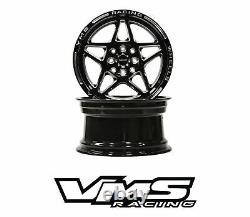 Vms Delta Black Milling Drag Pack 15x8 & 15x3.5 Roues Roues 4x100 4x114.3