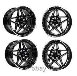 Vms Delta Black Milling Drag Pack 15x8 & 15x3.5 Roues Roues 5x100 5x114.3