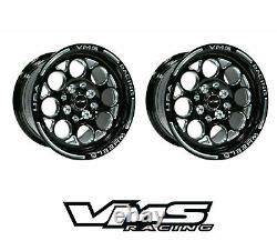 Vms Racing 4x100 Modulo F+r Drag Pack Wheels Rims Set 15x10 15x3.5