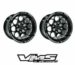 Vms Racing 5x114 Modulo F+r Drag Pack Wheels Rims Set 15x10 +20et & 15x3.5 +10et