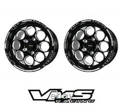 Vms Racing 5x120 Modulo F+r Drag Pack Wheels Rims Set 15x10 15x3.5