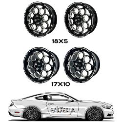 Vms Racing Modulo Drag Race Rims Roues R 17x10 F 18x5 Pour 15-22 Ford Mustang
