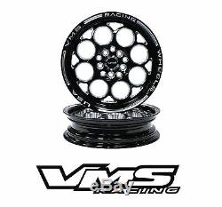 Vms Racing Modulo Noir Argent Avant Et Arriere Drag Set De Roues 5x100 / 5x114 15x8