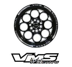 Vms Racing Noir Modulo Finition De Fraisage Roue Drag Rim 15x8 4x100/114.3 Et20 -x4
