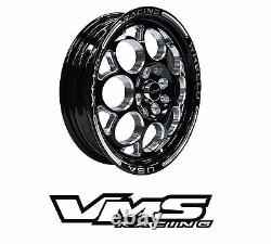 Vms Racing Revolver Noir Avant Et Arrière Modulo Drag Wheels Set 4x100/4x114 15x8