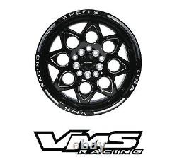 Vms Racing Rocket Black Avant Et Arrière Roues De Glisser Ensemble 4x100/4x114 15x8