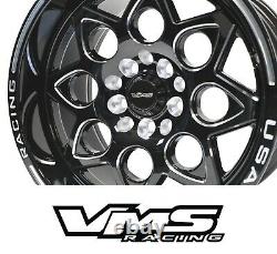 Vms Racing Rocket F/r Drag Race Roues Rims Set 15x8 15x3.5 Pour Dodge Neon Srt4