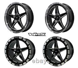 Vms Racing V-star Beadlock Drag Wheels 18x5 F 17x10 R Fits 08+ Dodge Défisage