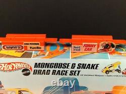 Vtg Hot Wheels Redline Snake Mongoose Drag Race Set Avec Boîte Et Insert Nice