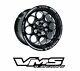 X2 Vms Racing Modulo Black Silver Drag Wheels Set 5x100/5x114 13x8