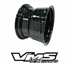 X2 Vms Racing Star 5 Branches Noir Argent Drag Set De Roues 4x100 / 4x108 15x8